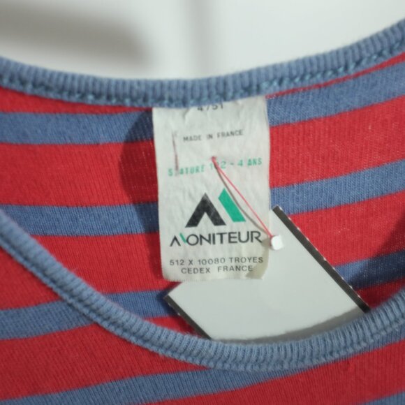 Moniteur girls tennis dress knit striped 4T Made in France - Picture 3 of 4